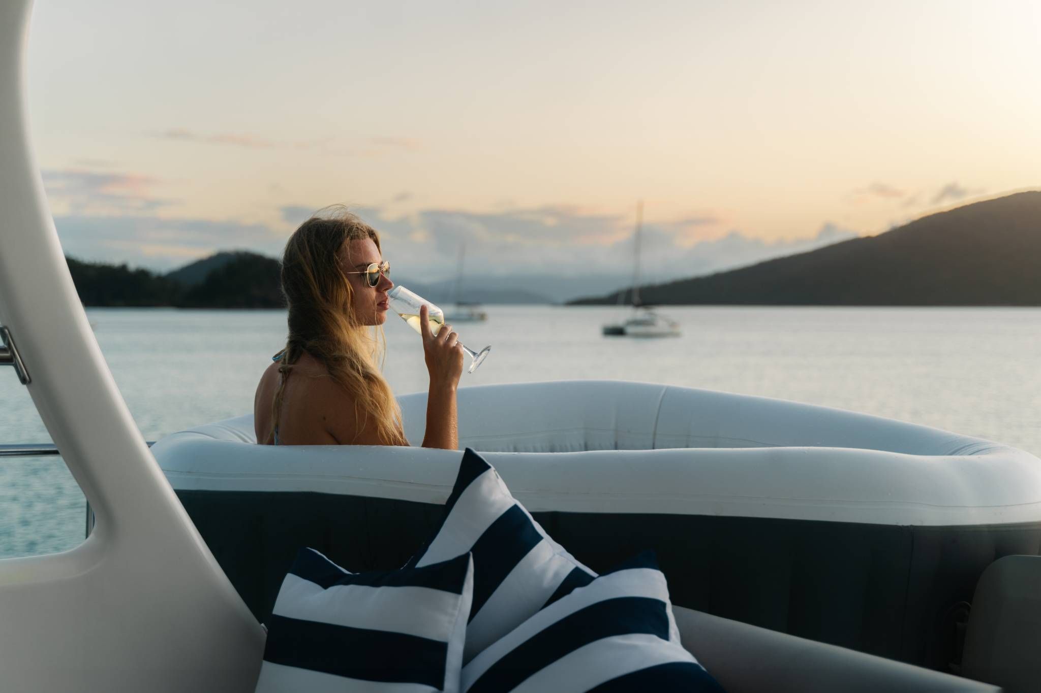 Sunset on board a Luxury Private Boat